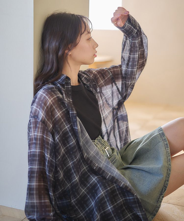 earth music&ecology「シアーチェックシャツ」|シャツ・ブラウス|