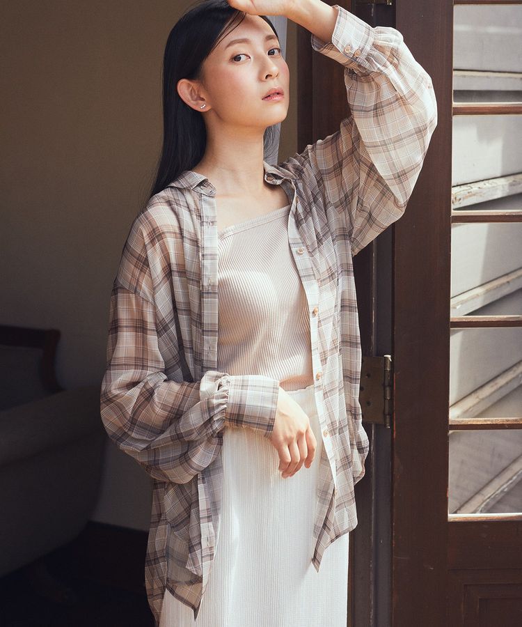earth music&ecology「シアーチェックシャツ」|シャツ・ブラウス|