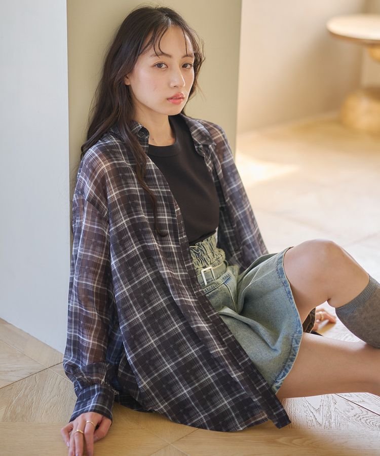 earth music&ecology「シアーチェックシャツ」|シャツ・ブラウス|