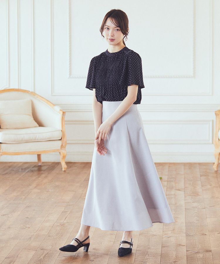 earth music&ecology「シアーバックレースアップフレアスカート」|フレア|