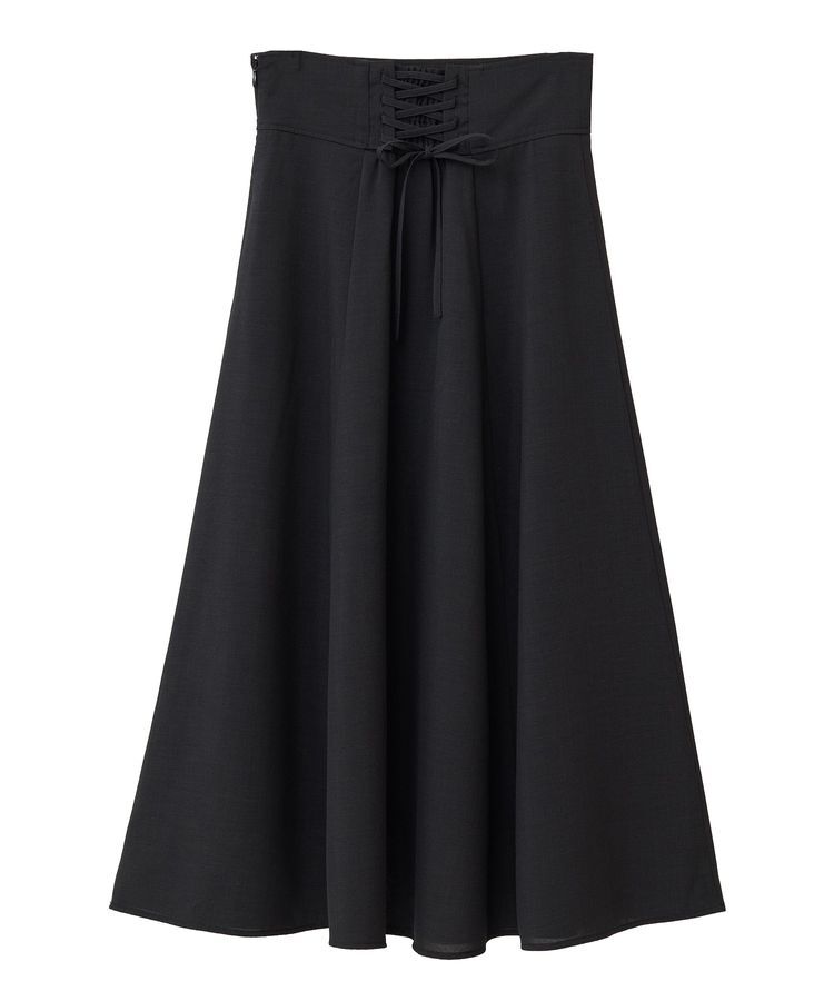 earth music&ecology「シアーバックレースアップフレアスカート」|フレア|