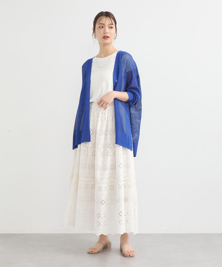 earth music&ecology「メッシュルーズカーディガン」|カーディガン|