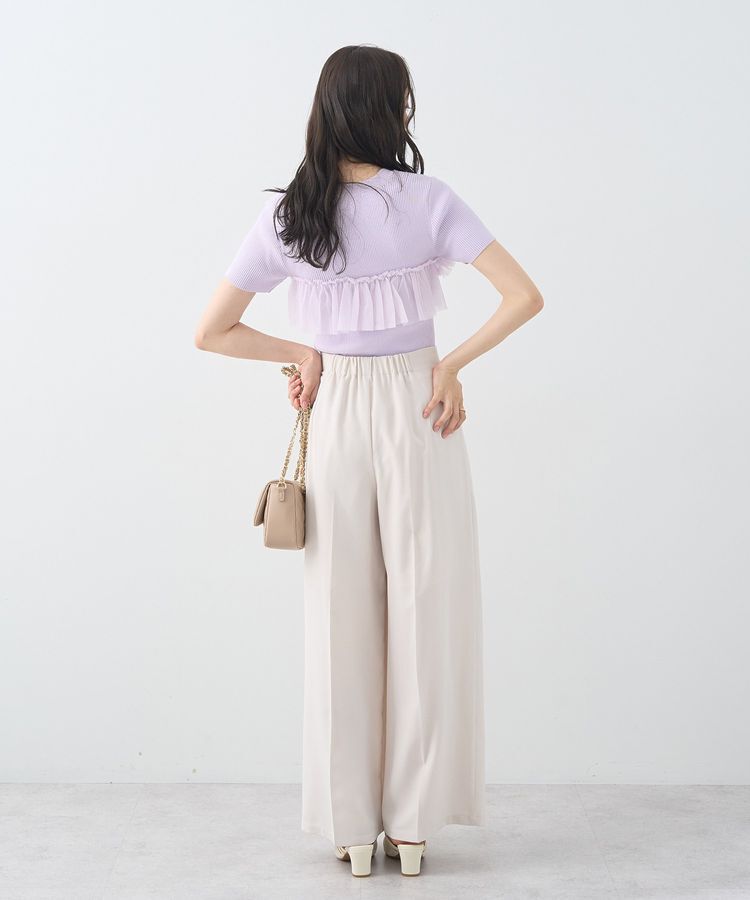 earth music&ecology「アシメチュールフリルニットプルオーバー」|ニット・セーター|