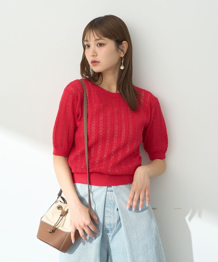 earth music&ecology「透かしニットプルオーバー」|ニット・セーター|