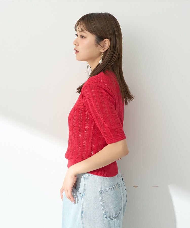 earth music&ecology「透かしニットプルオーバー」|ニット・セーター|