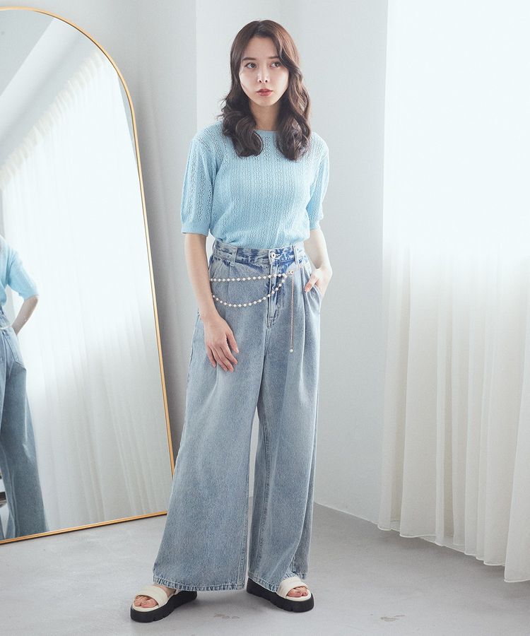 earth music&ecology「透かしニットプルオーバー」|ニット・セーター|