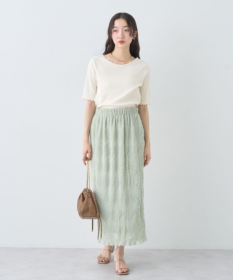 earth music&ecology「マジョリカプリーツナロースカート」|タイト|