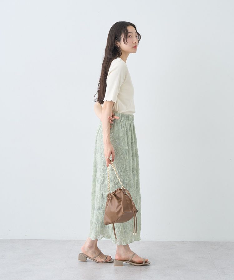 earth music&ecology「マジョリカプリーツナロースカート」|タイト|