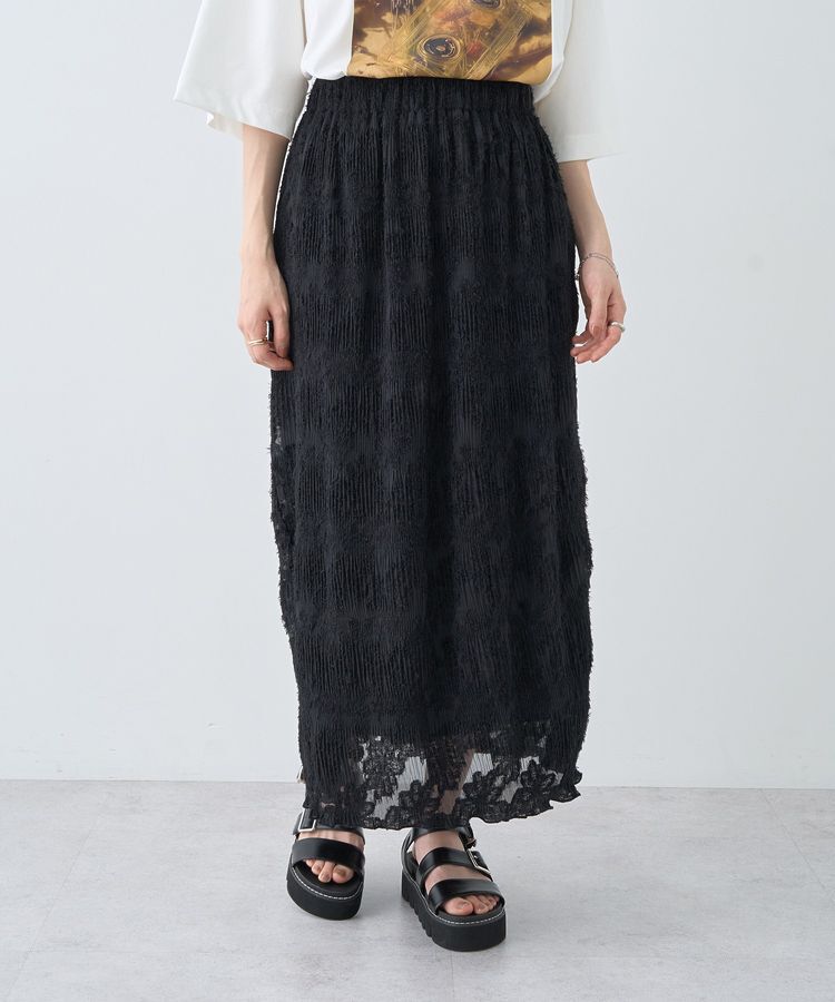 earth music&ecology「マジョリカプリーツナロースカート」|タイト|