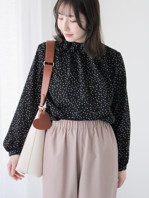 Te chichi TERRASSE「タックネックブラウス」|シャツ・ブラウス|ブラック