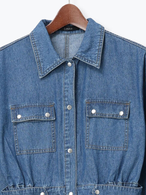 Te chichi「ウエストマークデニムシャツワンピース」|ワンピース|