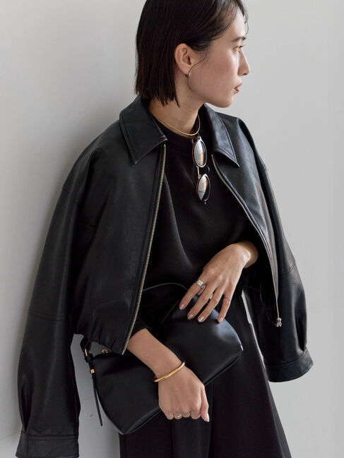 Te chichi「フェイクレザークロップドブルゾン」|ブルゾン・スタジャン|