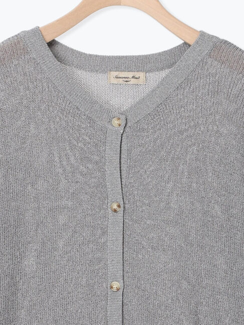 Samansa Mos2「【接触冷感】畦編みニットカーディガン」|カーディガン|