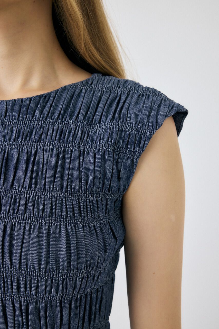 MOUSSY「SHIRRING GATHER SUMMER ドレス」|ワンピース|