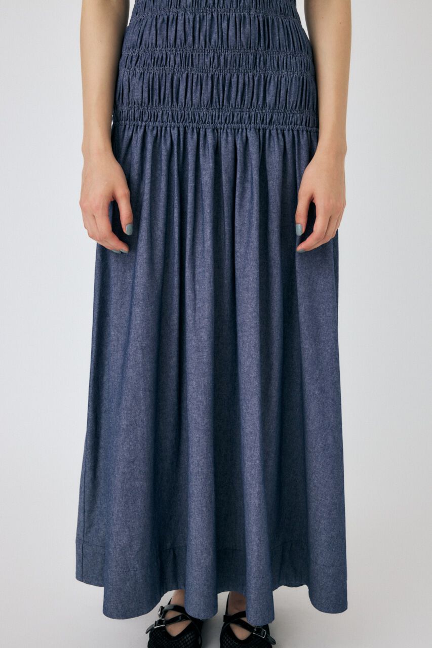 MOUSSY「SHIRRING GATHER SUMMER ドレス」|ワンピース|