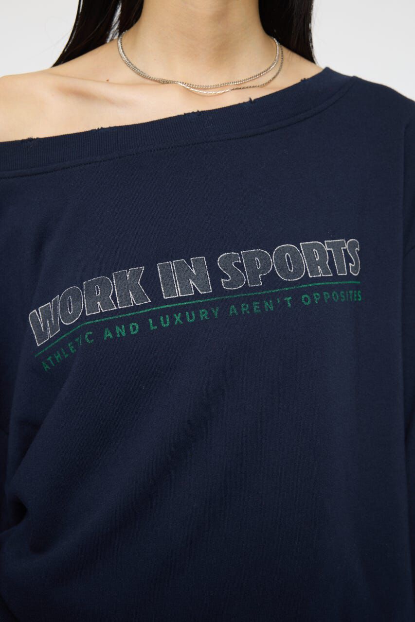 MOUSSY「OFF SHOULDER LOGO SWEAT プルオーバー」|パーカー|