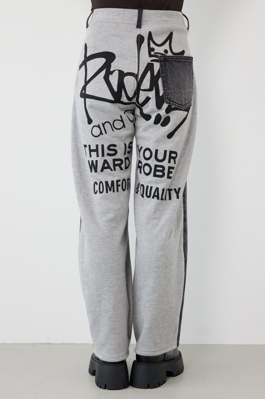 RODEO CROWNS「BIG sign logo コンビパンツ」|デニム|