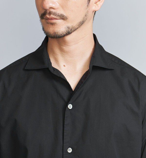 BEAUTY&YOUTH UNITED ARROWS「【WEB限定 WARDROBE SMART】コットン ワイドカラー スキッパー シャツ」|シャツ・ブラウス|