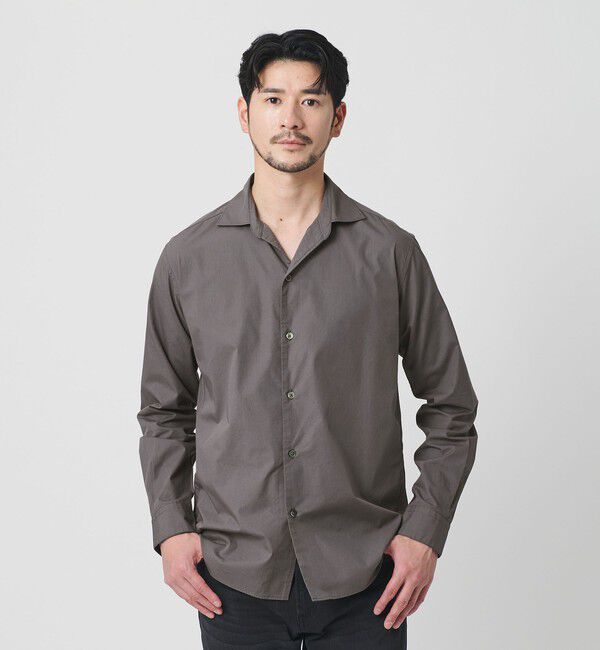 BEAUTY&YOUTH UNITED ARROWS「【WEB限定 WARDROBE SMART】コットン ワイドカラー スキッパー シャツ」|シャツ・ブラウス|