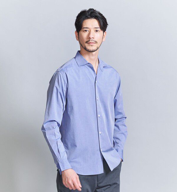 BEAUTY&YOUTH UNITED ARROWS「【WEB限定 WARDROBE SMART】コットン ワイドカラー スキッパー シャツ」|シャツ・ブラウス|