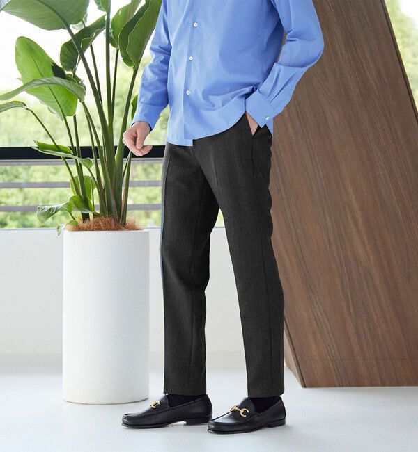 BEAUTY&YOUTH UNITED ARROWS「【WEB限定 WARDROBE SMART】LANATEC シャンブレー ノープリーツ パンツ」|スラックス|