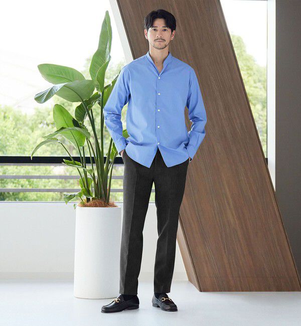 BEAUTY&YOUTH UNITED ARROWS「【WEB限定 WARDROBE SMART】LANATEC シャンブレー ノープリーツ パンツ」|スラックス|