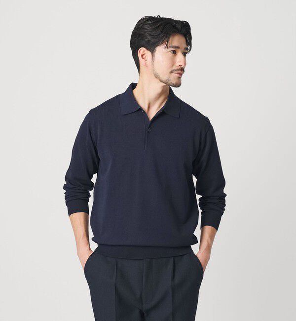 BEAUTY&YOUTH UNITED ARROWS「【WEB限定 WARDROBE SMART】KOUKIN ハイゲージ ニット ポロシャツ【抗菌・防臭】」|ニット・セーター|