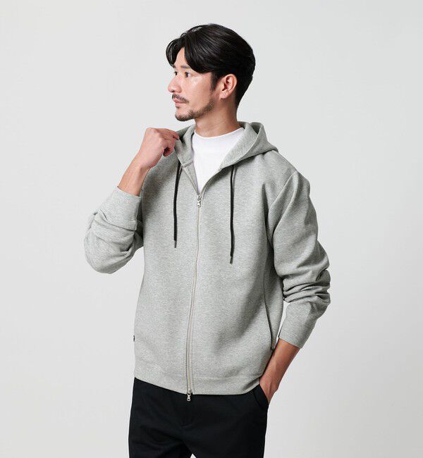 BEAUTY&YOUTH UNITED ARROWS「【WEB限定 WARDROBE SMART】ダブルニット ジップパーカー/セットアップ対応【抗菌・防臭】」|パーカー|