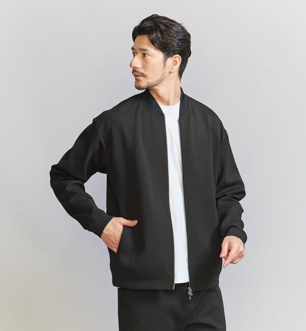 BEAUTY&YOUTH UNITED ARROWS「【WEB限定 WARDROBE SMART】ダブルニット ジップブルゾン/セットアップ対応【抗菌・防臭】」|ブルゾン・スタジャン|