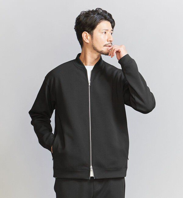 BEAUTY&YOUTH UNITED ARROWS「【WEB限定 WARDROBE SMART】ダブルニット ジップブルゾン/セットアップ対応【抗菌・防臭】」|ブルゾン・スタジャン|