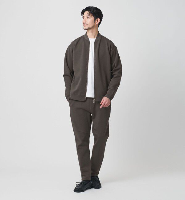 BEAUTY&YOUTH UNITED ARROWS「【WEB限定 WARDROBE SMART】ダブルニット ジップブルゾン/セットアップ対応【抗菌・防臭】」|ブルゾン・スタジャン|