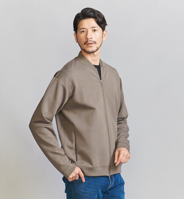 BEAUTY&YOUTH UNITED ARROWS「【WEB限定 WARDROBE SMART】ダブルニット ジップブルゾン/セットアップ対応【抗菌・防臭】」|ブルゾン・スタジャン|OLIVE