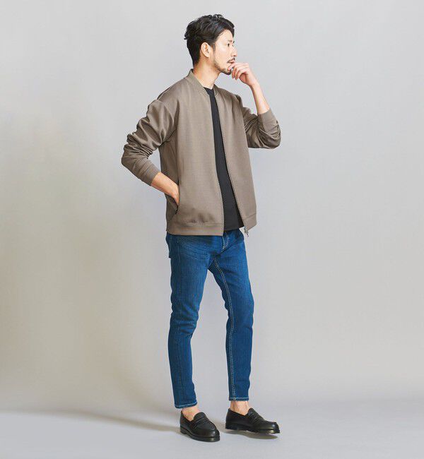 BEAUTY&YOUTH UNITED ARROWS「【WEB限定 WARDROBE SMART】ダブルニット ジップブルゾン/セットアップ対応【抗菌・防臭】」|ブルゾン・スタジャン|