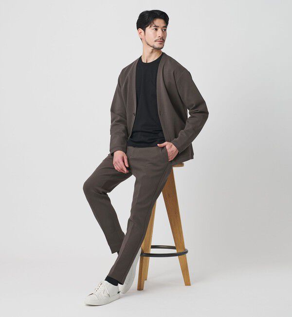BEAUTY&YOUTH UNITED ARROWS「【WEB限定 WARDROBE SMART】ダブルニット ノープリーツ スラックス パンツ/セットアップ対応	【抗菌・防臭」|スラックス|DK.GRAY