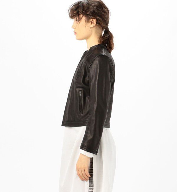 TOMORROWLAND collection「ラムレザー ジップアップブルゾン」|ライダースジャケット|