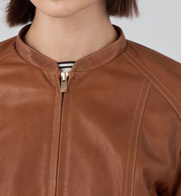 TOMORROWLAND collection「ラムレザー ジップアップブルゾン」|ライダースジャケット|