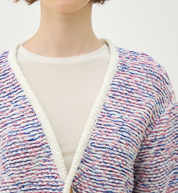 MACPHEE「スレッドジャカード Vネックカーディガン」|カーディガン|