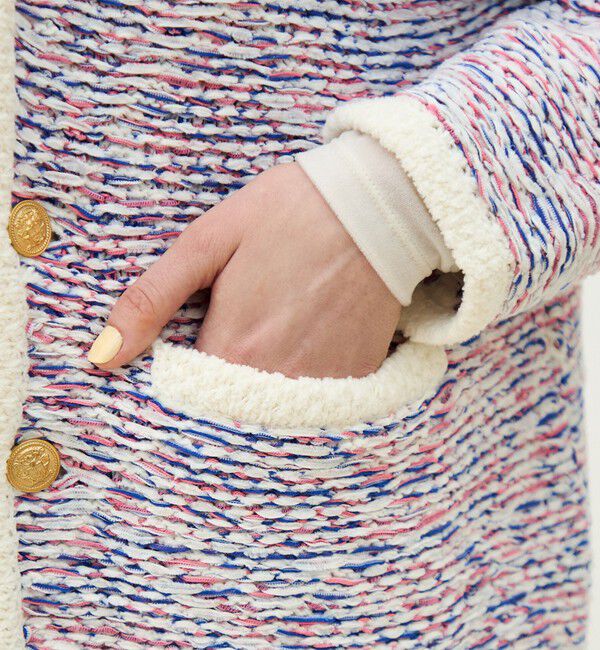 MACPHEE「スレッドジャカード Vネックカーディガン」|カーディガン|