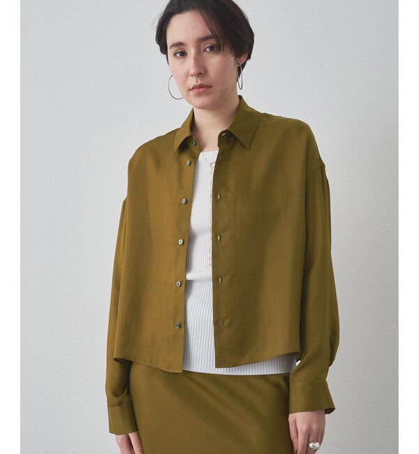 Drawing Numbers「【Drawing Numbers】キュプラロングスリーブシャツ」|シャツ・ブラウス|