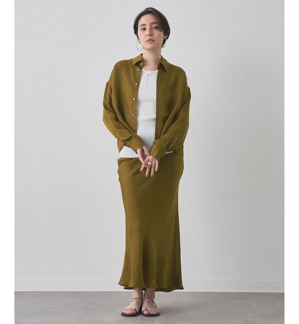 Drawing Numbers「【Drawing Numbers】キュプラロングスリーブシャツ」|シャツ・ブラウス|