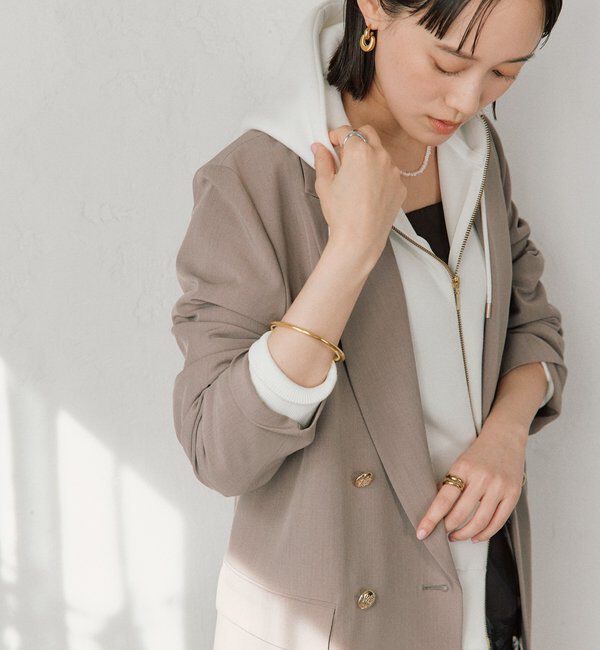  「【WEB限定/キレイめ上品】スポンジダンボールZIPパーカーカットソー」|パーカー|