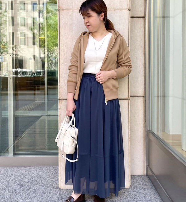  「【WEB限定/キレイめ上品】スポンジダンボールZIPパーカーカットソー」|パーカー|