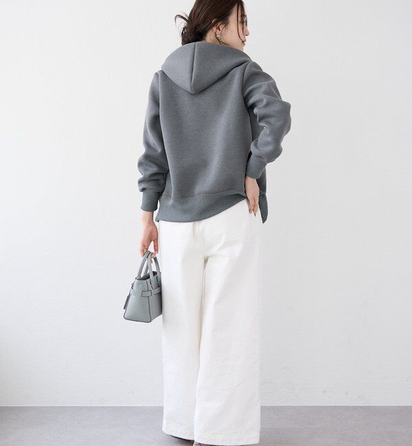  「【WEB限定/キレイめ上品】スポンジダンボールZIPパーカーカットソー」|パーカー|