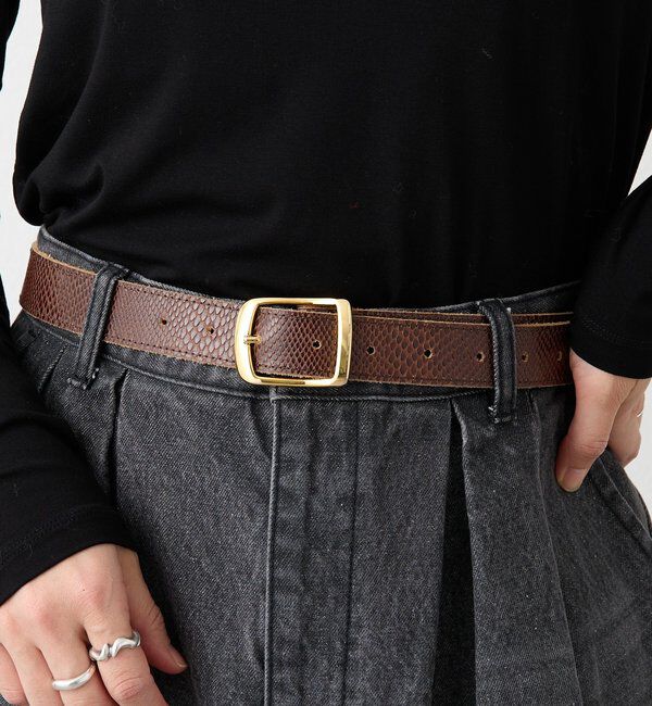  「【MONN.:.(モン)】SHIHOコラボ型押しベルト」|ベルト|