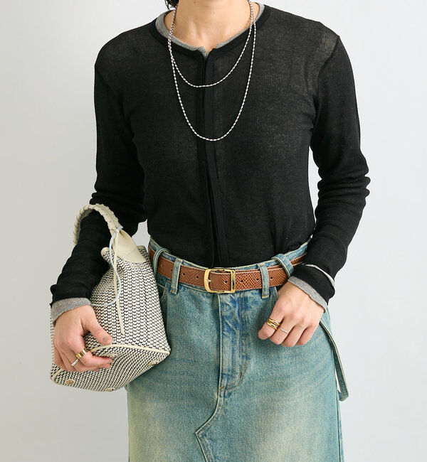  「【MONN.:.(モン)】SHIHOコラボ型押しベルト」|ベルト|