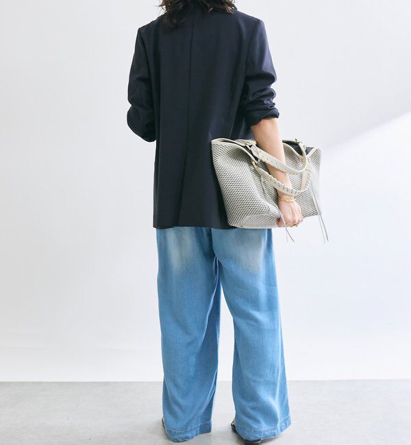  「【セットアップ可】ドレーピーデニムワイドパンツ」|チノ|