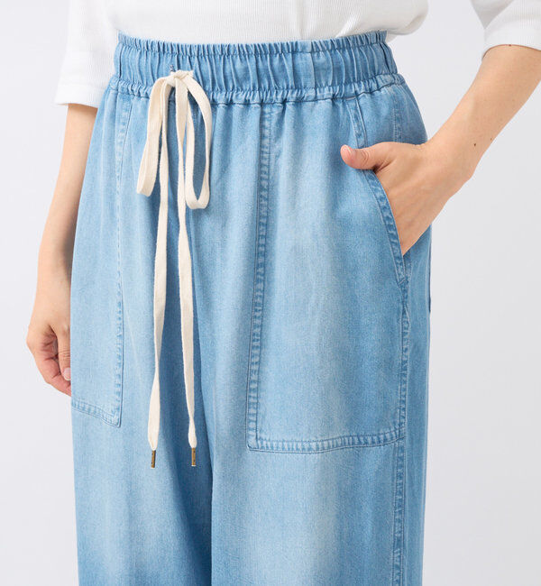  「【セットアップ可】ドレーピーデニムワイドパンツ」|チノ|