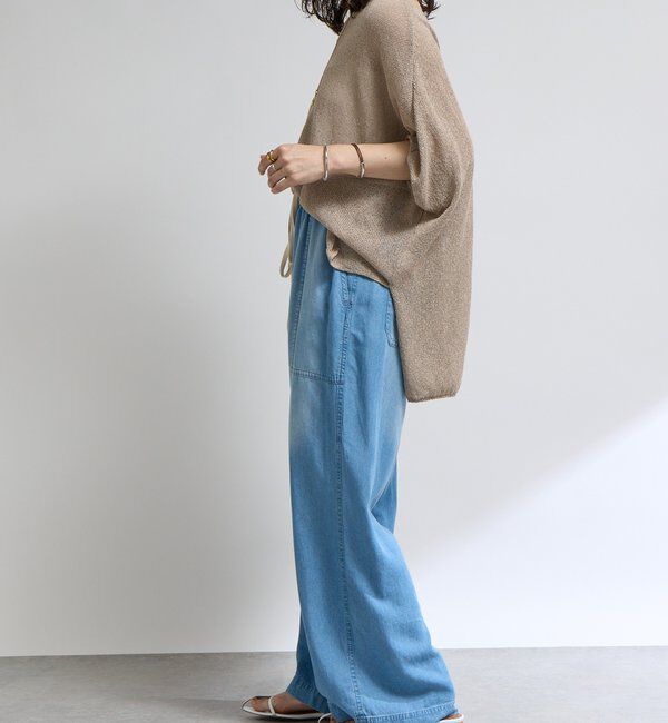  「【セットアップ可】ドレーピーデニムワイドパンツ」|チノ|