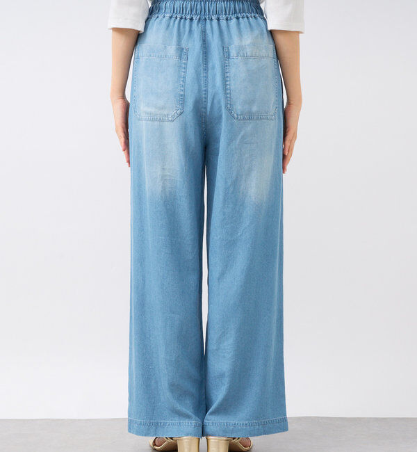  「【セットアップ可】ドレーピーデニムワイドパンツ」|チノ|