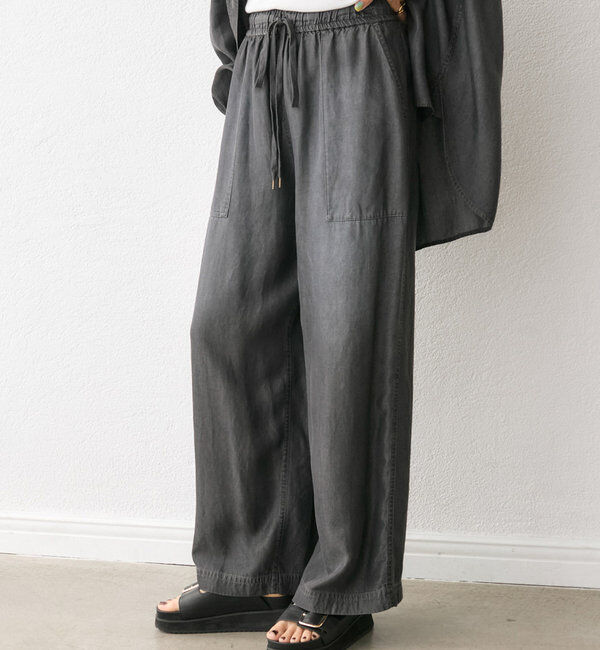  「【セットアップ可】ドレーピーデニムワイドパンツ」|チノ|
